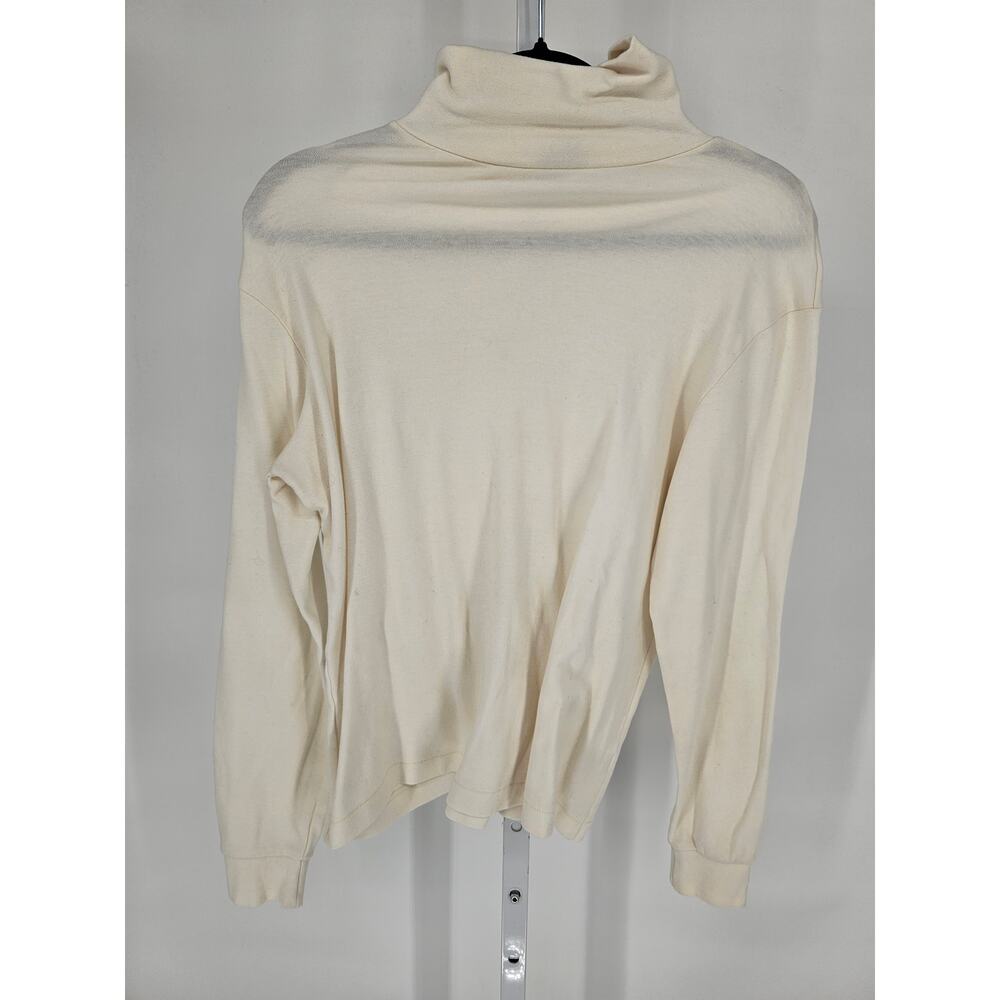 Vtg Cross Creek Womens Sz L Long Sleeve Turtleneck Top Cream White